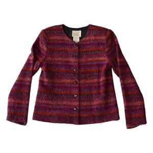 Vintage 80s Kathie Lee Colorful Tweed Jacket - Size Medium